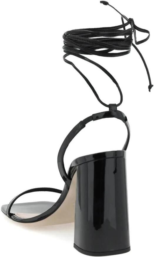 Miu Zwarte Leren Sandalen met Vetersluiting Black Dames - Foto 2