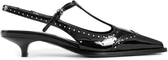 Miu Patentleren Kitten Heel Slingback Pumps Black Dames - Foto 5