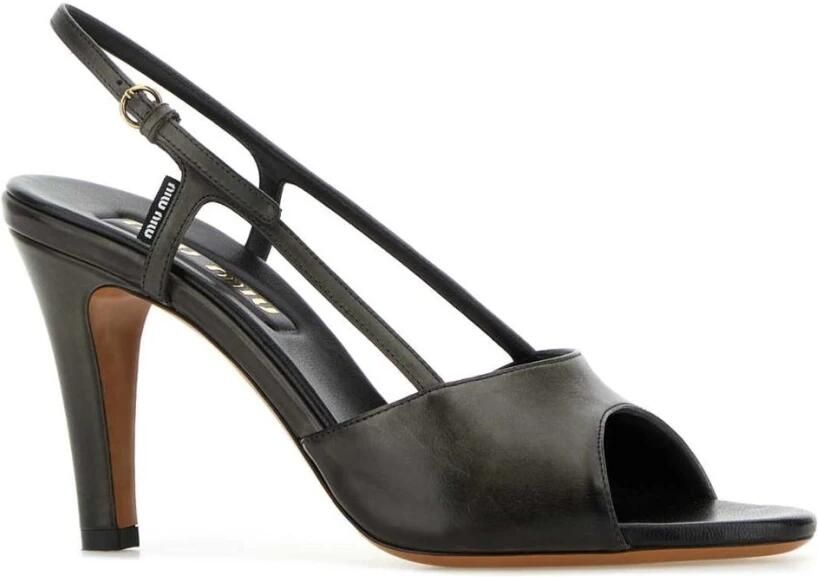 Miu Leren Slingback Sandalen met Hak
