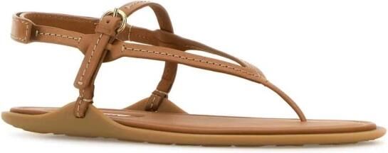 Miu Leren T-Strap Platte Sandalen - Foto 2