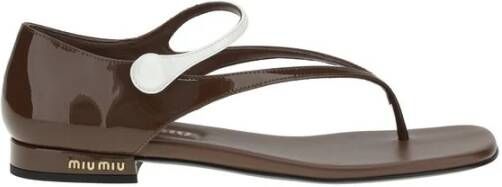 Miu Leren Teenslippers