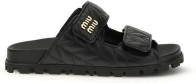 Miu Matelassé Nappa Leren Slippers