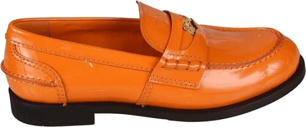 Miu Oranje Patent Leren Penny Loafers Orange Dames