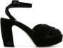 Miu Plateau Sandalen Gekruiste Bandjes Gespsluiting Black Dames - Thumbnail 5