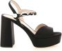Miu Platform Sandalen met Parel- en Kettingdetail Zwart Dames - Thumbnail 1