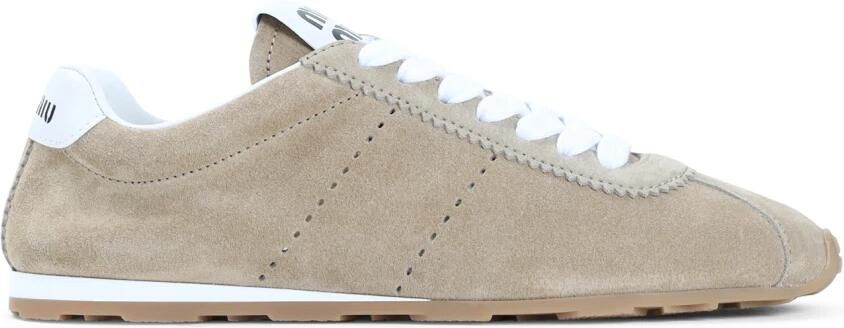 Miu Low-Top Sneakers Desert Suede Sneaker in beige