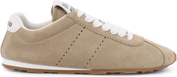 Miu Low-Top Sneakers Desert Suede Sneaker in beige