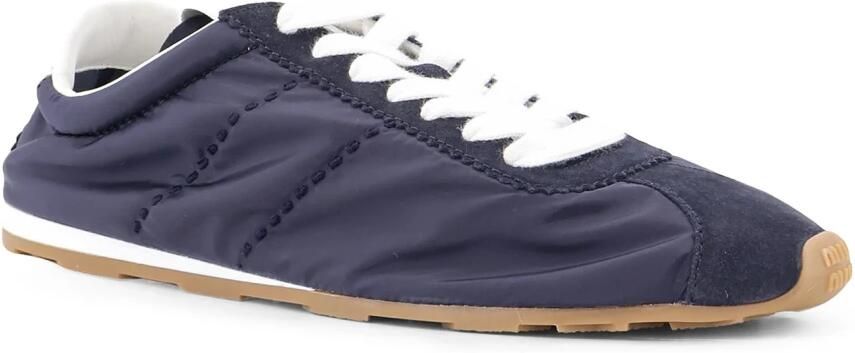 Miu Plume Technische Stof En Suède Sneakers