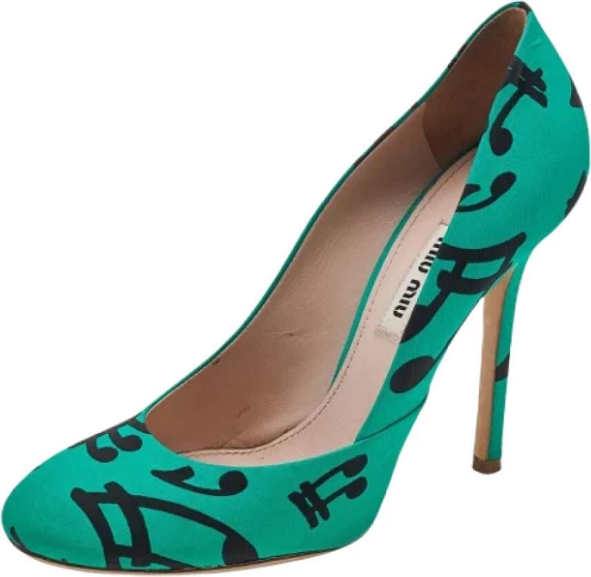 Miu Pre-owned Fabric heels Green Dames