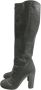Miu Pre-owned Leather boots Gray Dames - Thumbnail 1