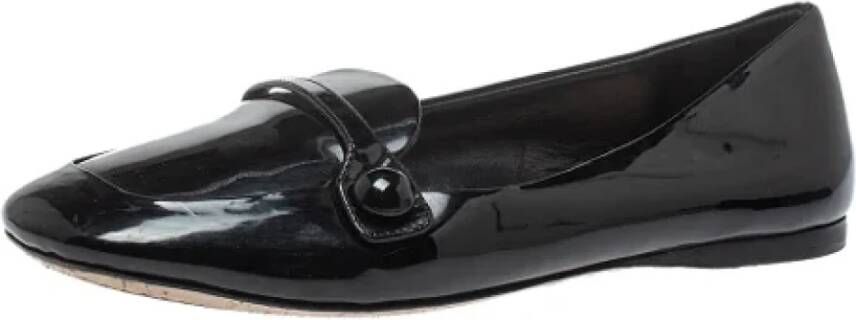 Miu Pre-owned Leather flats Black Dames