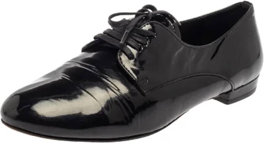 Miu Pre-owned Leather flats Black Dames