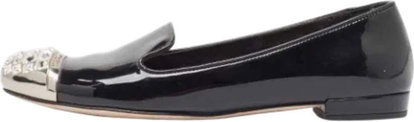 Miu Pre-owned Leather flats Black Dames