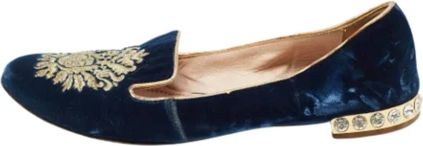 Miu Pre-owned Leather flats Blue Dames