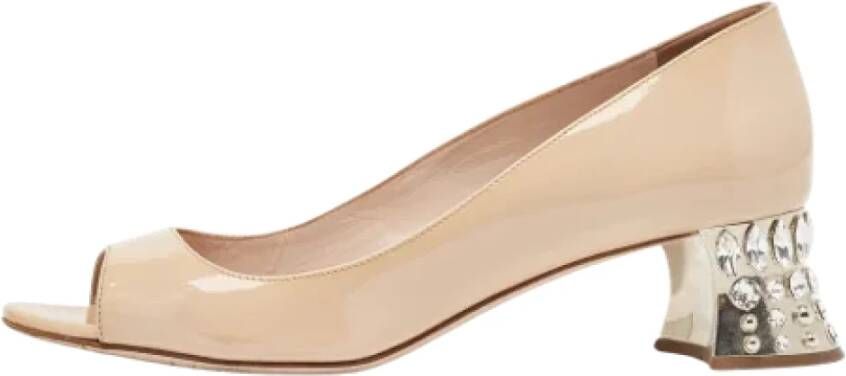 Miu Pre-owned Leather heels Beige Dames