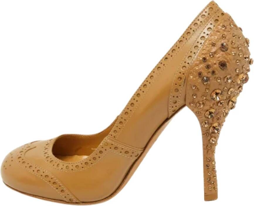 Miu Pre-owned Leather heels Beige Dames