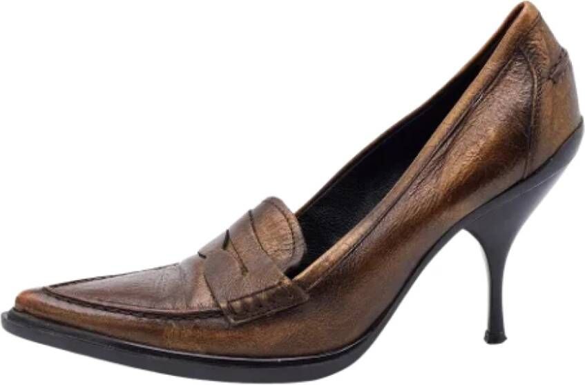 Miu Pre-owned Leather heels Brown Dames