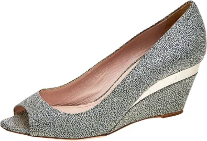 Miu Pre-owned Leather heels Gray Dames