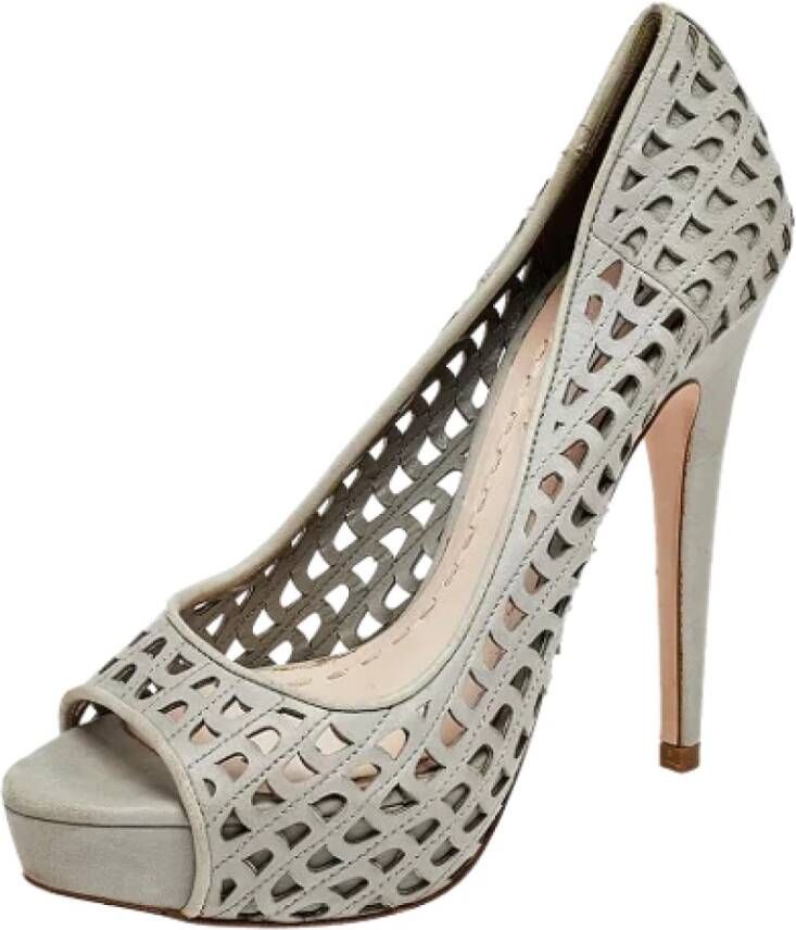 Miu Pre-owned Leather heels Gray Dames