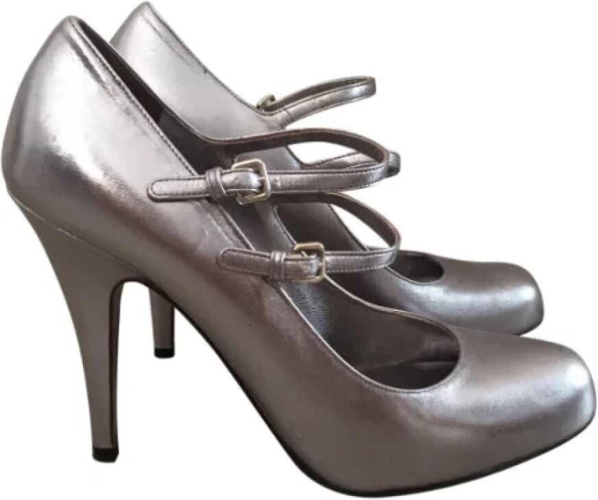 Miu Pre-owned Leather heels Gray Dames