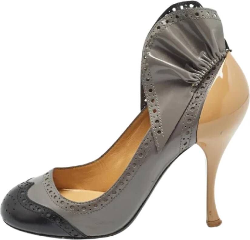 Miu Pre-owned Leather heels Gray Dames