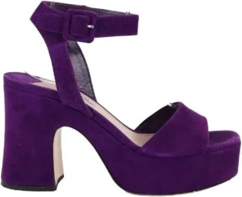 Miu Pre-owned Leather heels Purple Dames