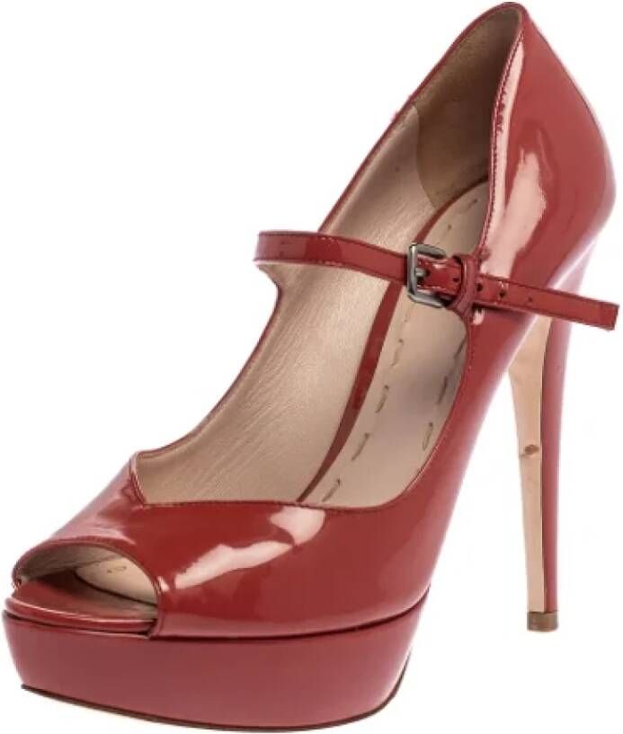 Miu Pre-owned Leather heels Red Dames