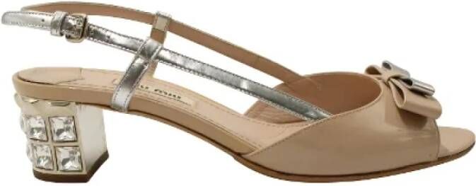 Miu Pre-owned Leather sandals Beige Dames