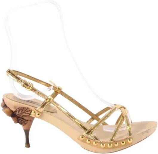 Miu Pre-owned Leather sandals Beige Dames