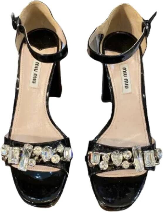 Miu Pre-owned Leather sandals Black Dames