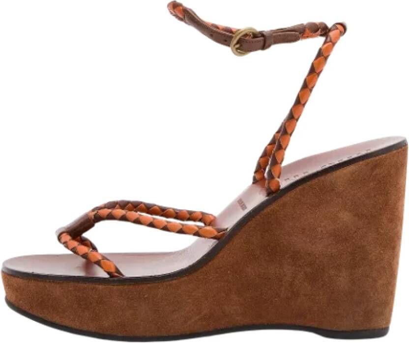 Miu Pre-owned Leather sandals Brown Dames