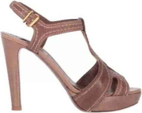 Miu Pre-owned Leather sandals Brown Dames