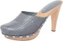 Miu Pre-owned Leather sandals Gray Dames - Thumbnail 1