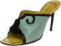 Miu Pre-owned Leather sandals Green Dames - Thumbnail 1