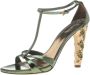 Miu Pre-owned Leather sandals Green Dames - Thumbnail 1