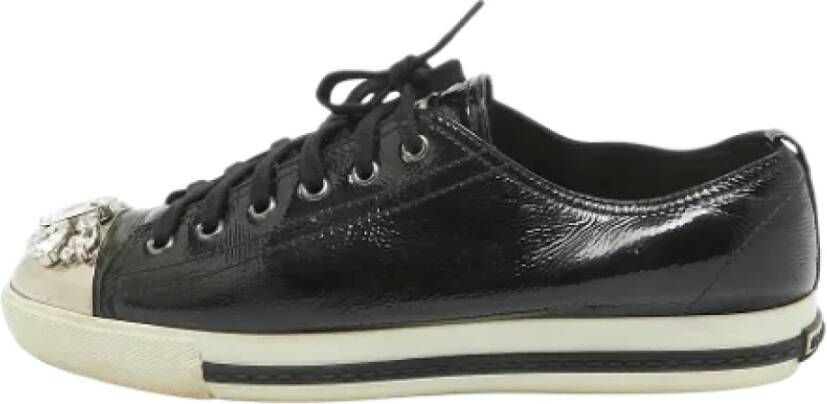 Miu Pre-owned Leather sneakers Black Dames