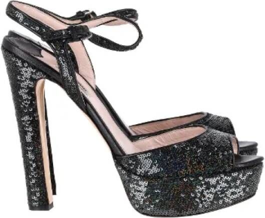 Miu Pre-owned Polyester heels Black Dames
