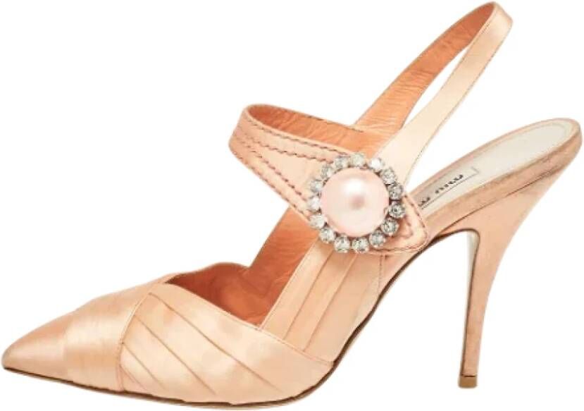 Miu Pre-owned Satin heels Orange Dames