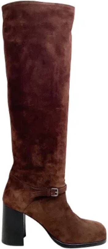 Miu Pre-owned Suede boots Brown Dames