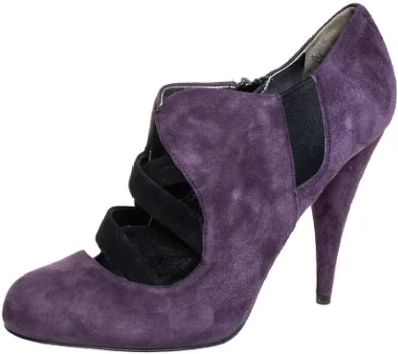 Miu Pre-owned Suede boots Purple Dames