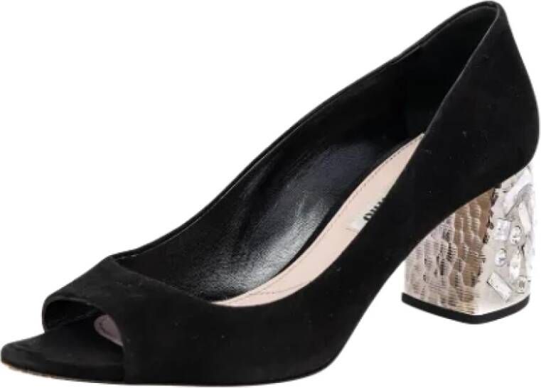 Miu Pre-owned Suede heels Black Dames