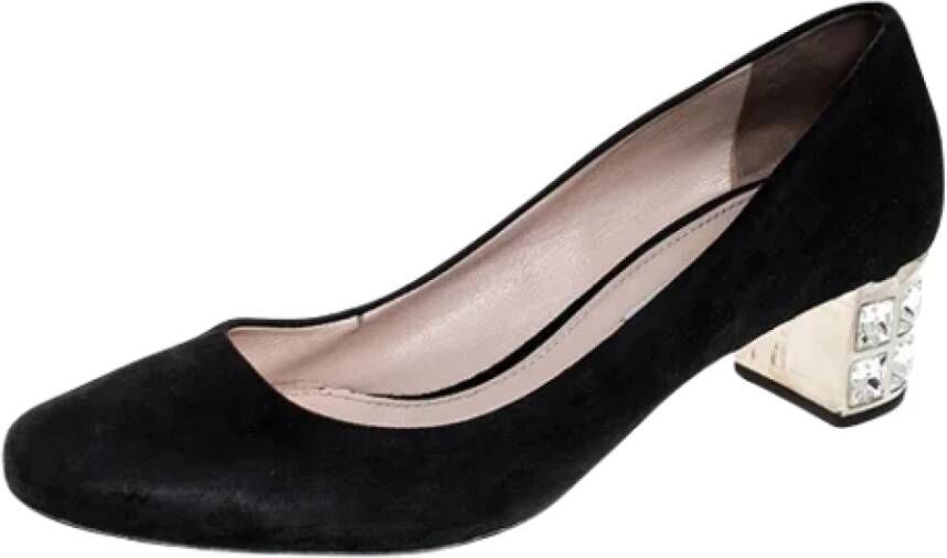 Miu Pre-owned Suede heels Black Dames