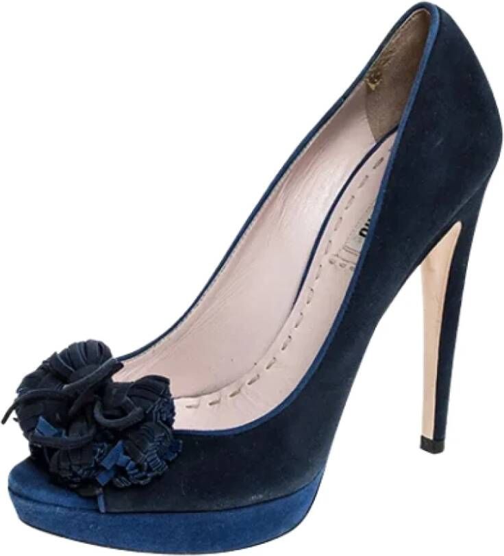 Miu Pre-owned Suede heels Blue Dames