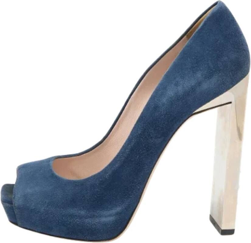 Miu Pre-owned Suede heels Blue Dames