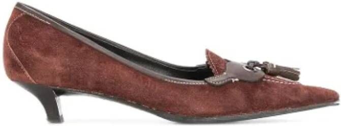 Miu Pre-owned Suede heels Brown Dames