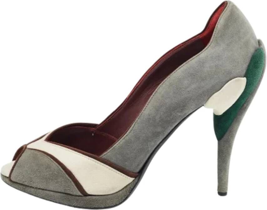 Miu Pre-owned Suede heels Gray Dames