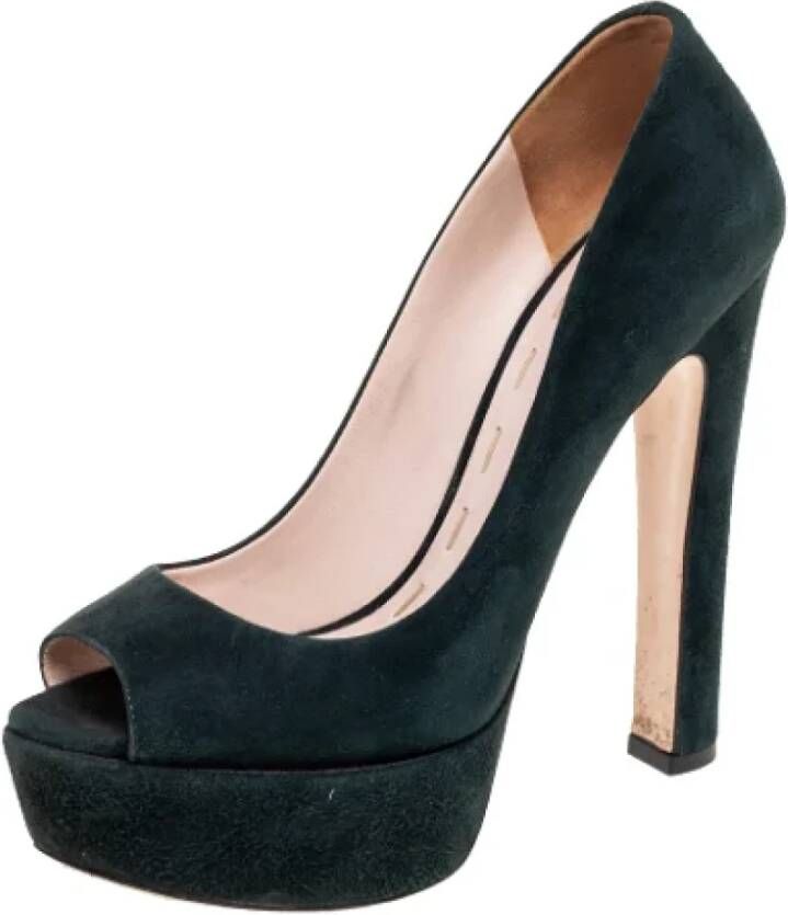 Miu Pre-owned Suede heels Green Dames