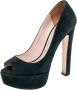 Miu Pre-owned Suede heels Green Dames - Thumbnail 1