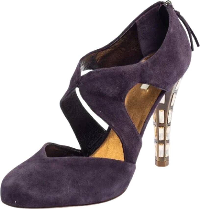 Miu Pre-owned Suede heels Purple Dames