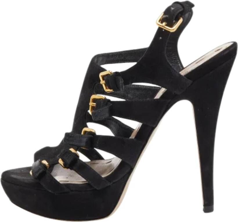 Miu Pre-owned Suede sandals Black Dames